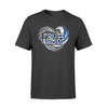 Apparel S / Black Personalized Shirt - Thin Blue Line Hurricane Heart - Police Mom - DSAPP