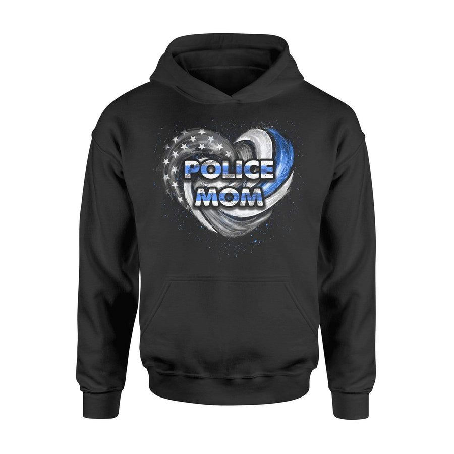 Apparel S / Black Personalized Shirt - Thin Blue Line Hurricane Heart - Police Mom - DSAPP