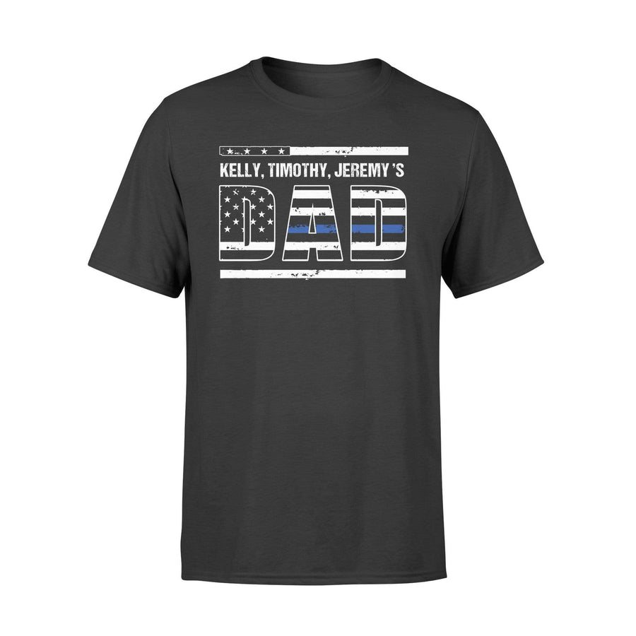 Apparel S / Black Personalized Shirt - Thin Blue Line - Kid's Name - DSAPP