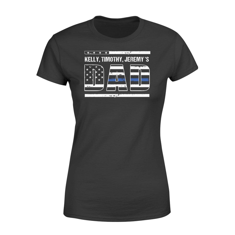 Apparel XS / Black Personalized Shirt - Thin Blue Line - Kid's Name - DSAPP