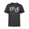 Apparel S / Black Personalized Shirt - Thin Blue Line - Love My Hero - Pattern Heart - Standard T-shirt