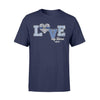 Apparel S / Navy Personalized Shirt - Thin Blue Line - Love My Hero - Pattern Heart - Standard T-shirt
