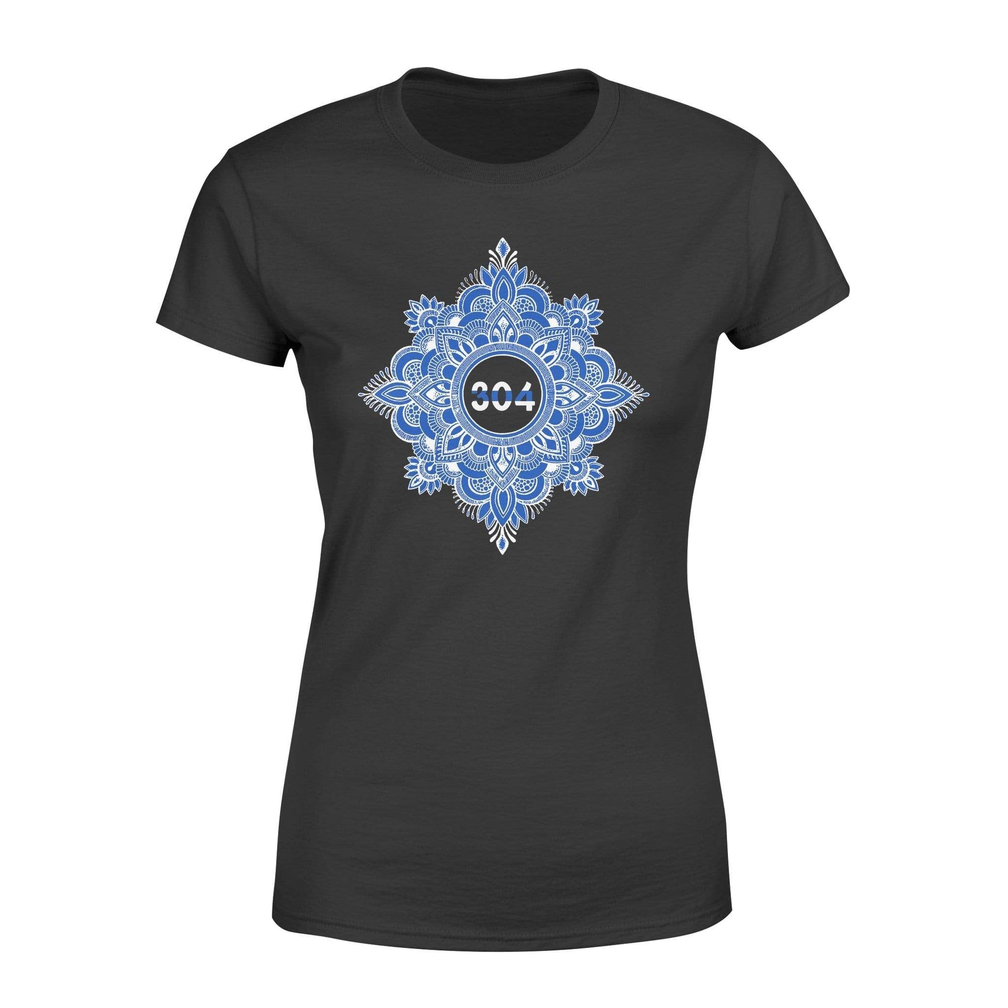 Apparel XS / Black Personalized Shirt - Thin Blue Line - Mandala Pattern Lover - Standard Women's T-shirt - DSAPP