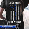 Apparel XS / Black Personalized Shirt - Thin Blue Line - Not Most Women - Circle Star - Standard Women's T-shirt - DSAPP