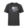 Apparel S / Black Personalized Shirt - Thin Blue Line Nurse Heart Stethoscope - DSAPP