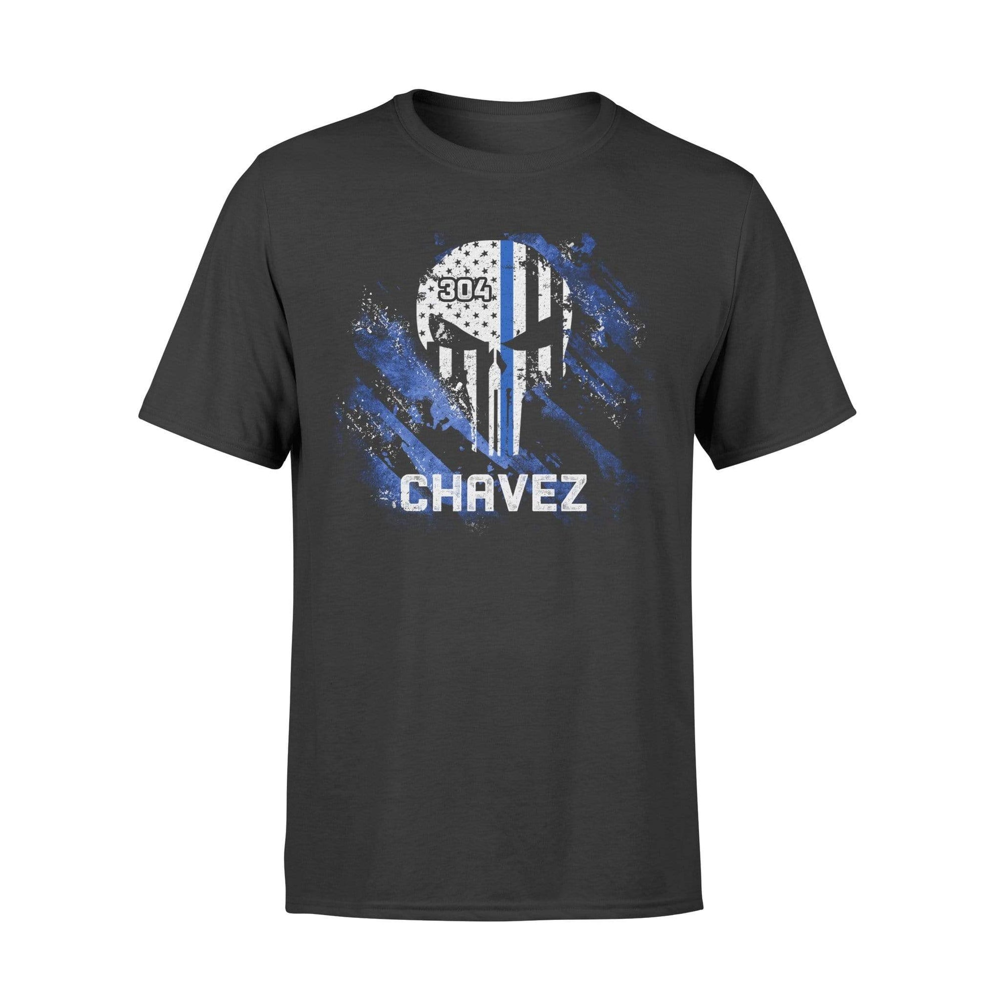 Apparel S / Black Personalized Shirt - Thin Blue Line Skull - Punisher - DSAPP