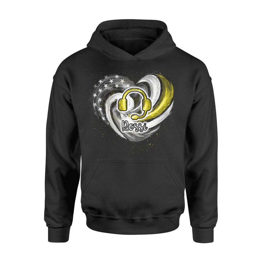 Apparel S / Black Personalized Shirt - Thin Gold Line Hurricane Heart - Dispatcher - DSAPP