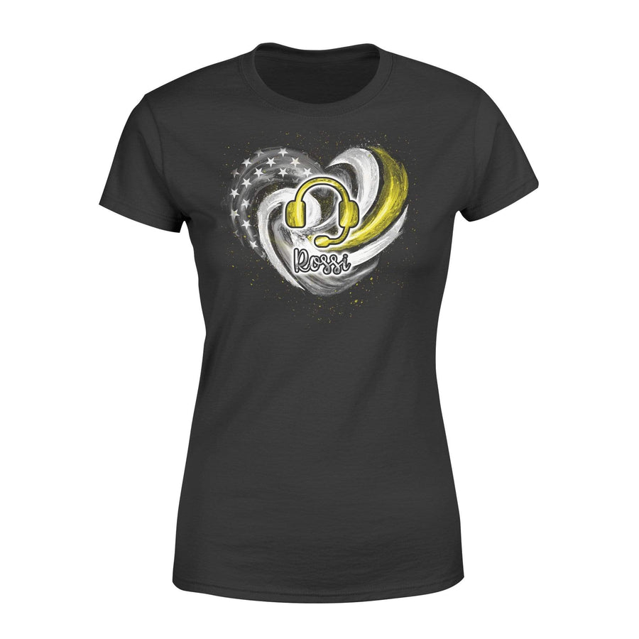 Apparel XS / Black Personalized Shirt - Thin Gold Line Hurricane Heart - Dispatcher - DSAPP