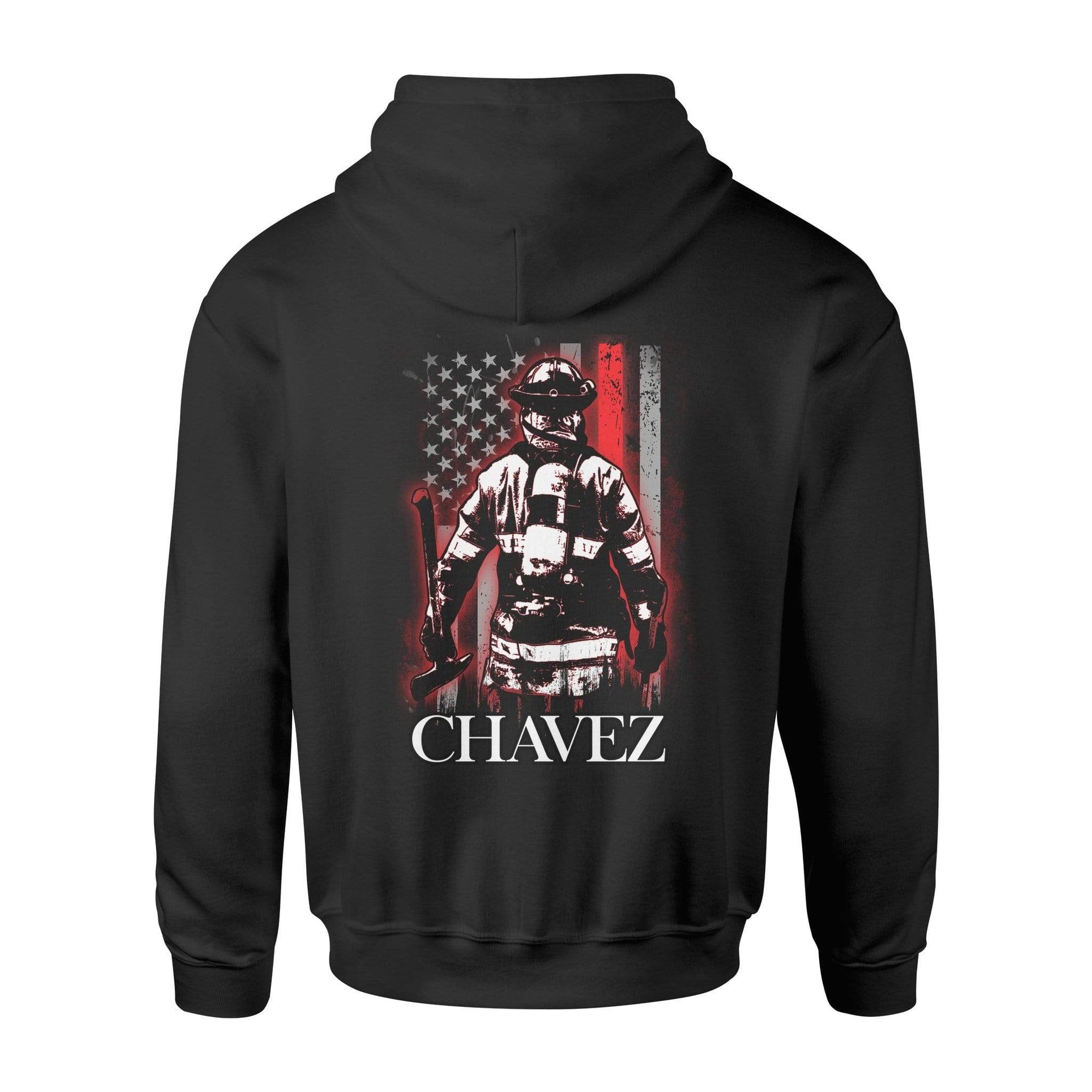 Apparel S / Black Personalized Shirt - Thin Red Line Bunker Gear - DSAPP