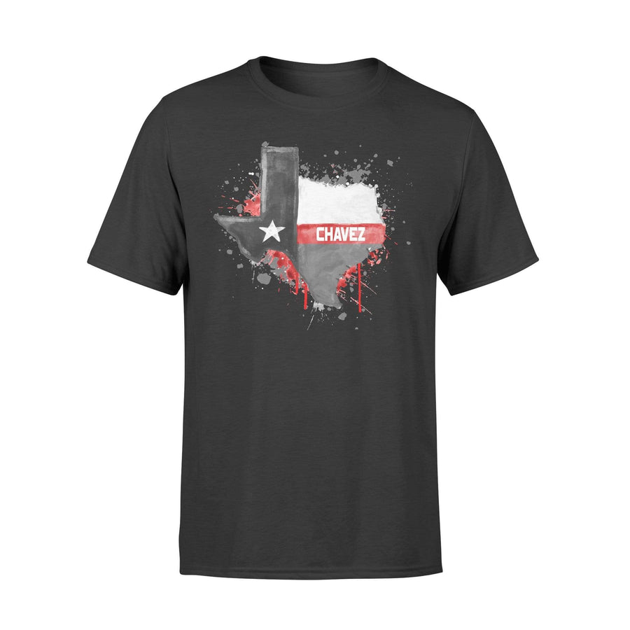 Apparel S / Black Personalized Shirt - Thin Red Line Color Drop State Map - Texas - DSAPP
