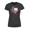 Apparel XS / Black Personalized Shirt - Thin Red Line Color Drop State Map - Texas - DSAPP