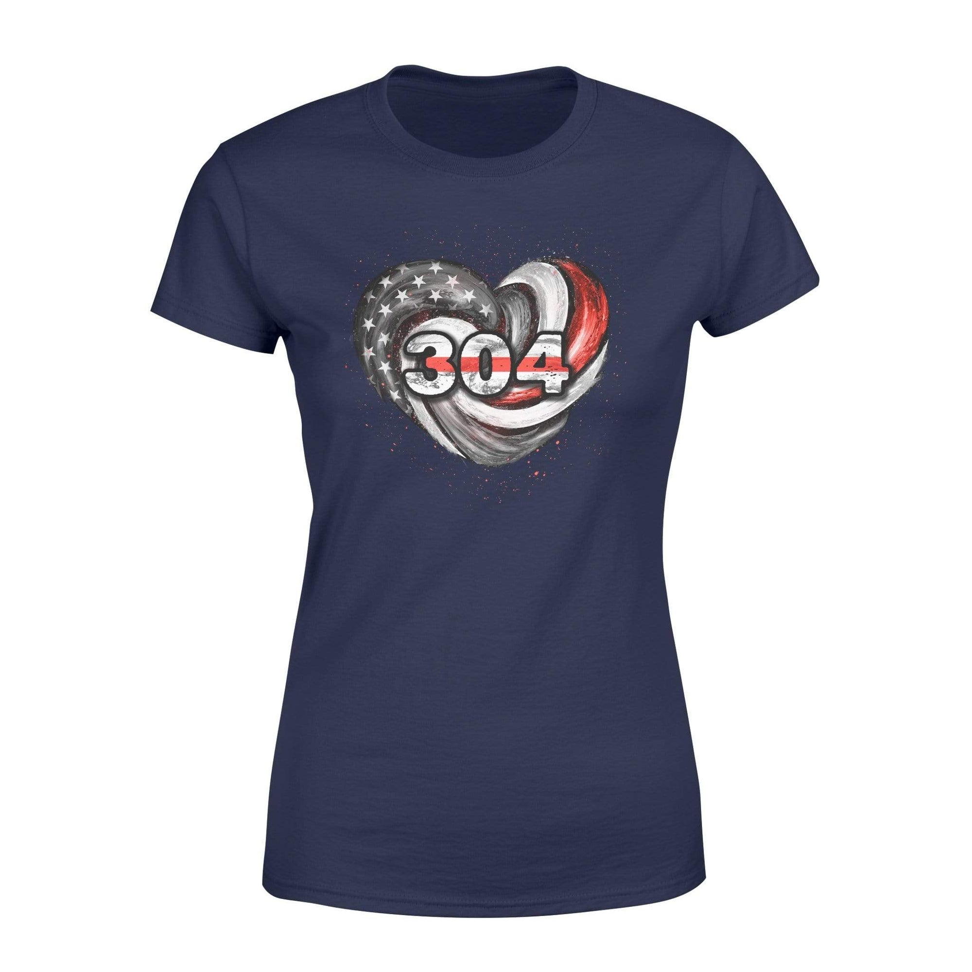 Apparel XS / Navy Personalized Shirt - Thin Red Line Hurricane Heart - Standard Women's T-shirt - DSAPP