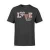 Apparel S / Black Personalized Shirt - Thin Red Line - Love My Hero - Pattern Heart - Standard T-shirt