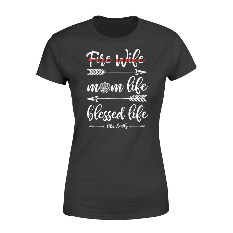 Apparel XS / Black Personalized Shirt - TRL - Fire Wife Mom Life - Standard Women's T-shirt - DSAPP