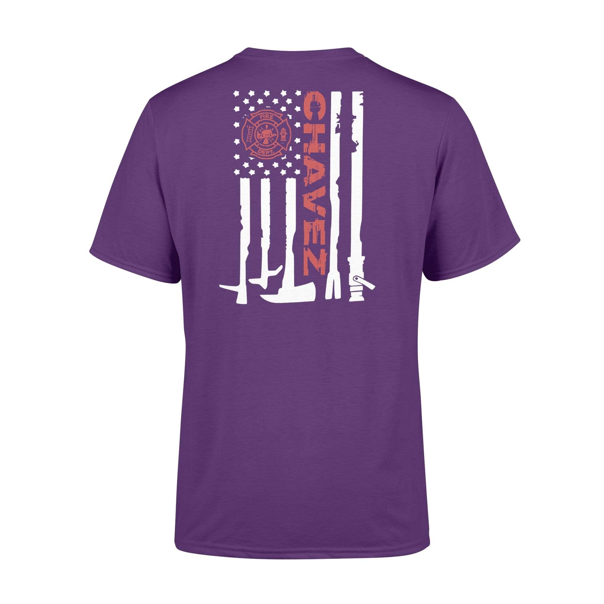 Apparel S / Purple Personalized Shirt- TRL - Firefighter Flag Shirt - Standard T-shirt - DSAPP