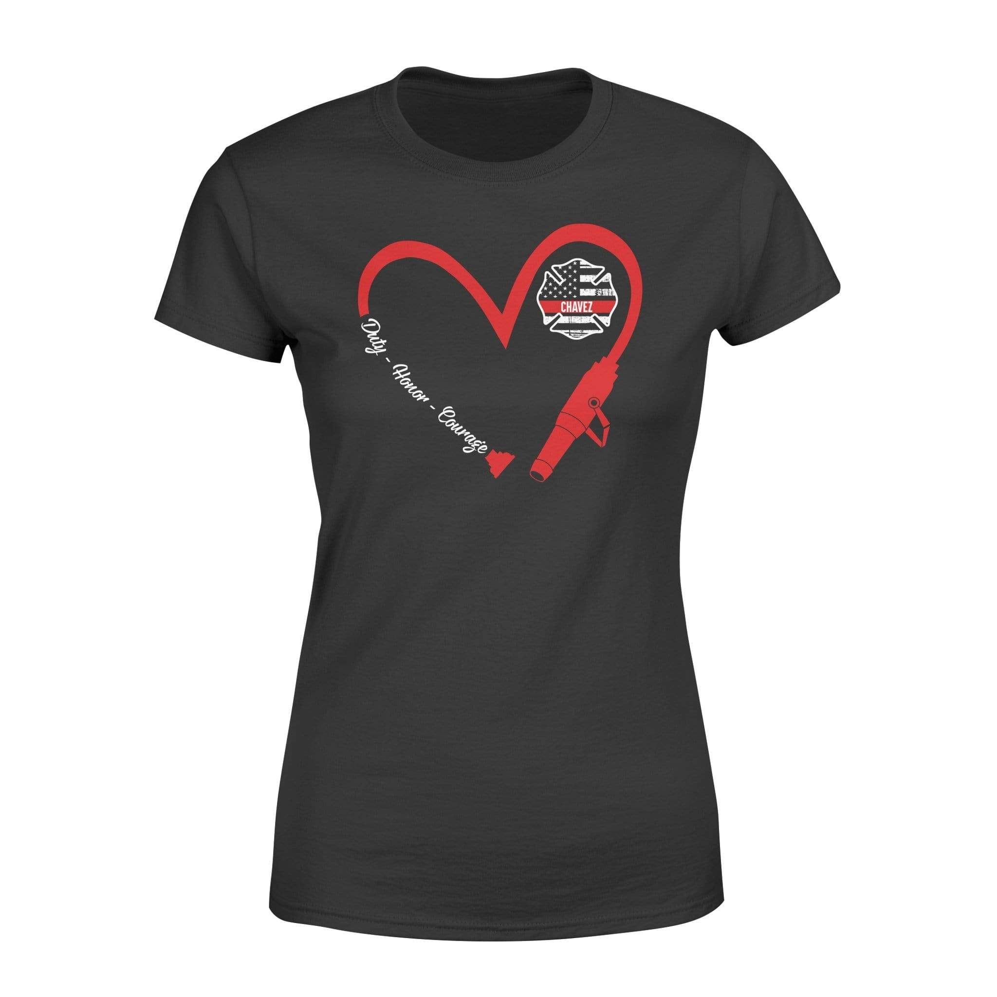 Apparel XS / Black Personalized Shirt - TRL - Heart 3/4 Fire Hose - Standard Women's T-shirt - DSAPP