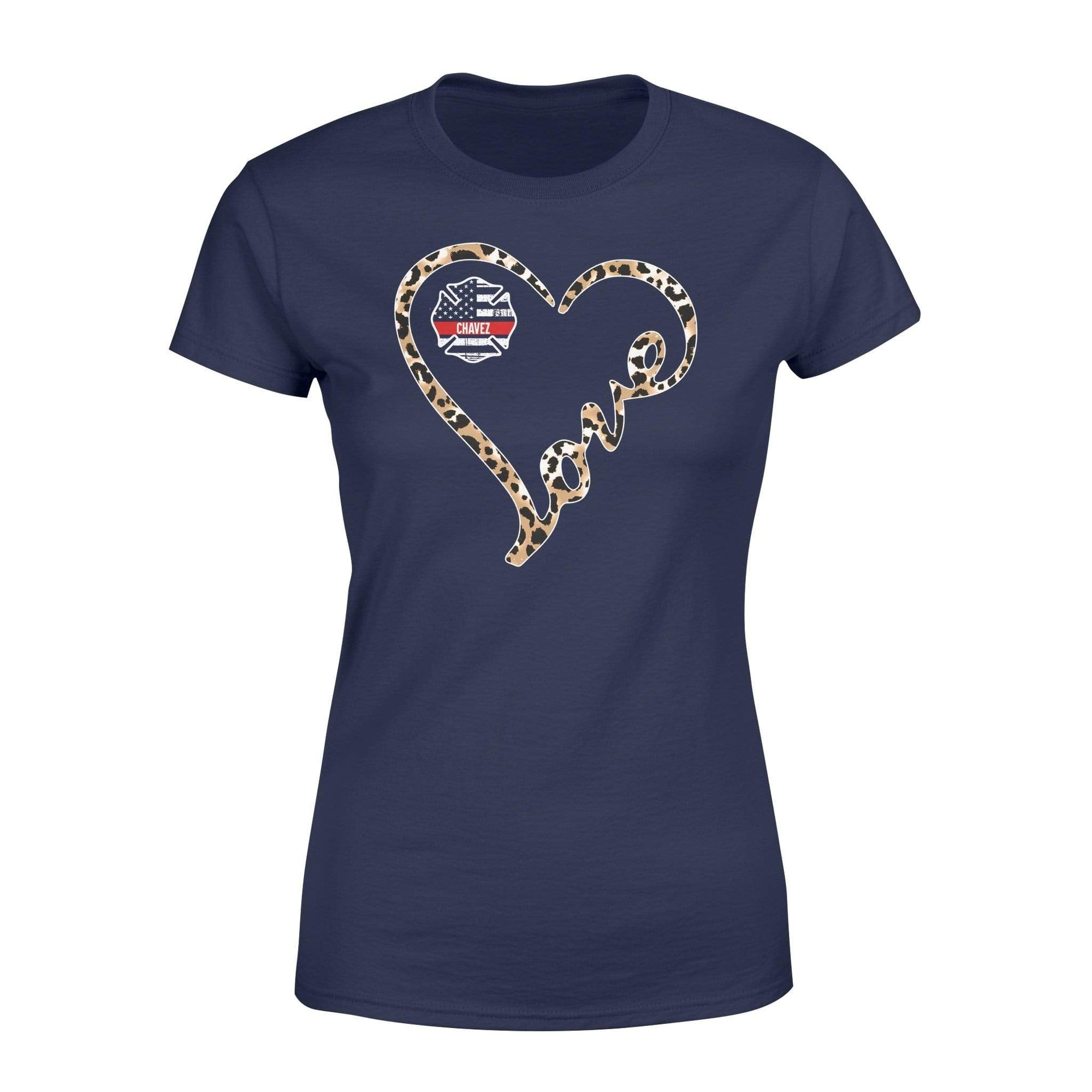 Apparel XS / Navy Personalized Shirt - TRL - Leopard Heart Love Fire Emblem - Standard Women's T-shirt - DSAPP
