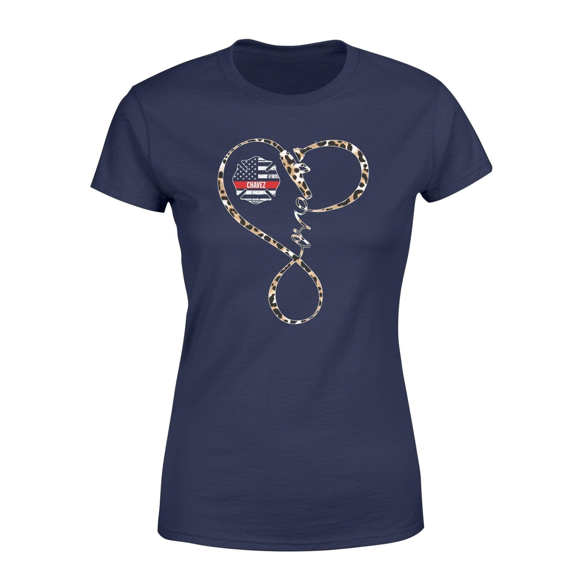 Apparel XS / Navy Personalized Shirt - TRL - Leopard Infinity Fire Hose - Standard Women's T-shirt - DSAPP