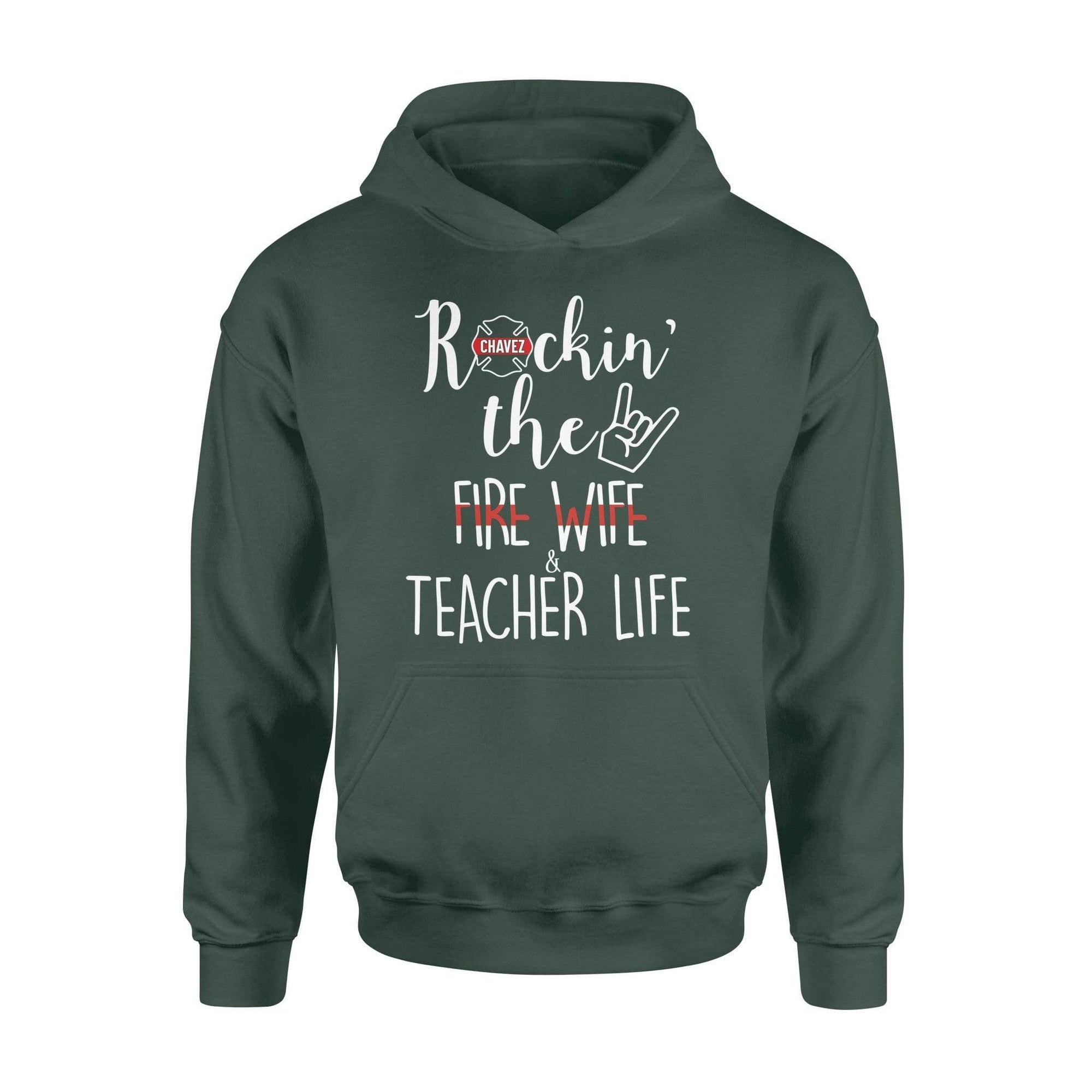 Apparel S / Forest Personalized Shirt - TRL - Rocking Teacher Fire Wife - Standard Hoodie - DSAPP