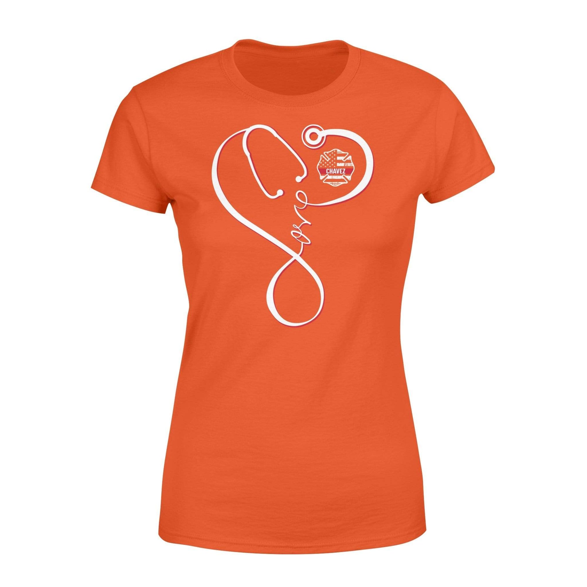 Apparel XS / Orange Personalized Shirt - TRL x Nurse - Infinity Love Stethoscope - Standard Women's T-shirt - DSAPP