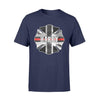 Apparel S / Navy Personalized Shirt - UK Thin Red Line Flag Inside Firefighter Emblem - Standard T-shirt