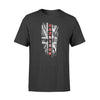 Apparel S / Black Personalized Shirt - Vertical UK Thin Red Line Distressed Flag - Firefighter Name - Standard T-shirt