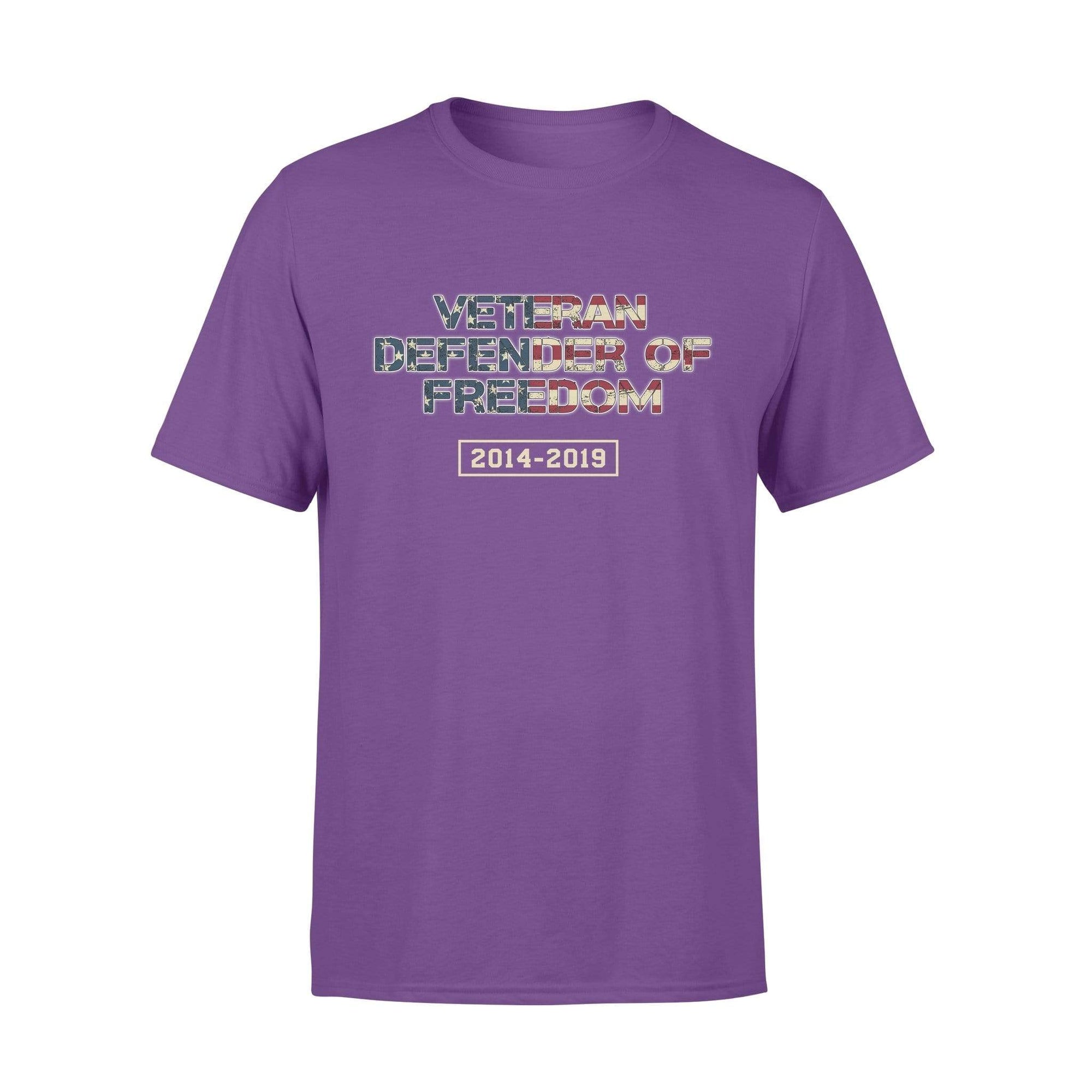 Apparel S / Purple Personalized Shirt - Veteran - Proudly Served Flag Pattern - Standard T-shirt - DSAPP