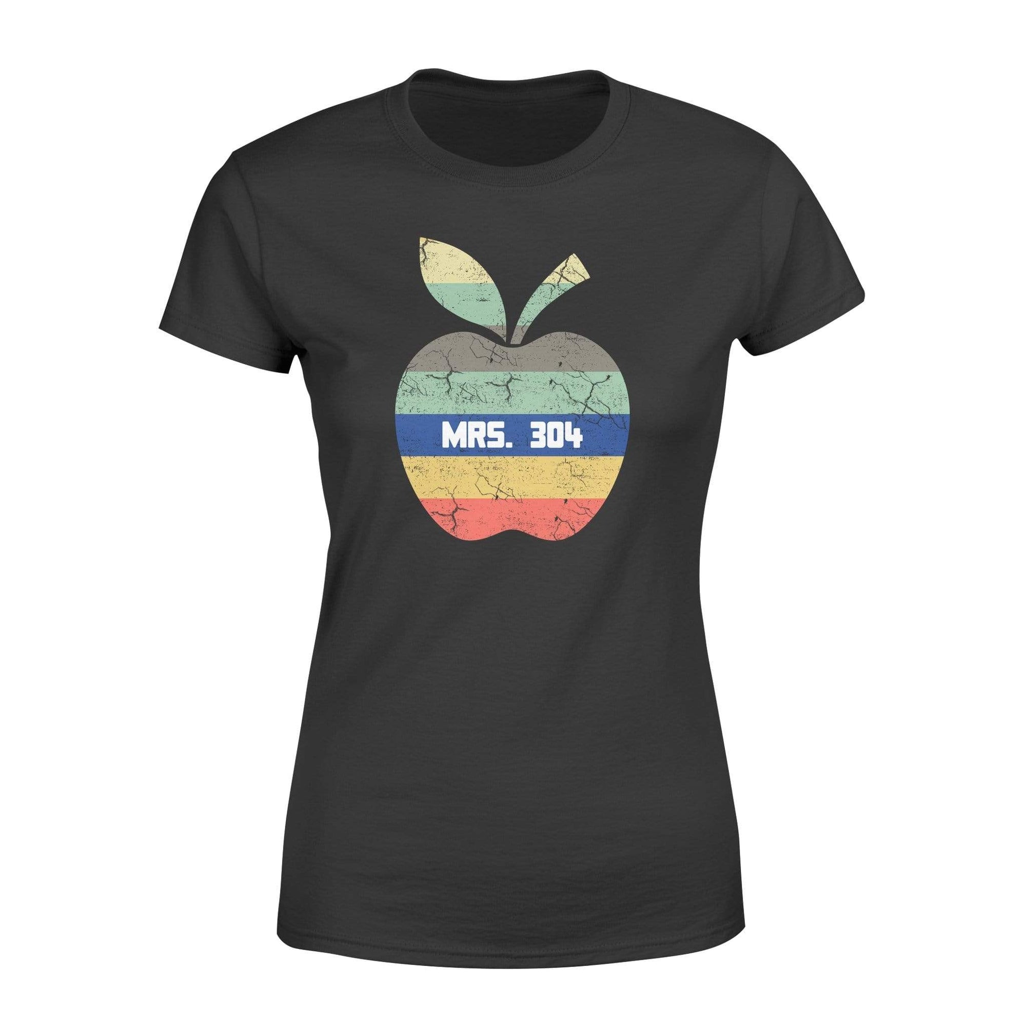 Apparel XS / Black Personalized Shirt - Vintage Graphic Apple Badge Number - Standard Women's T-shirt