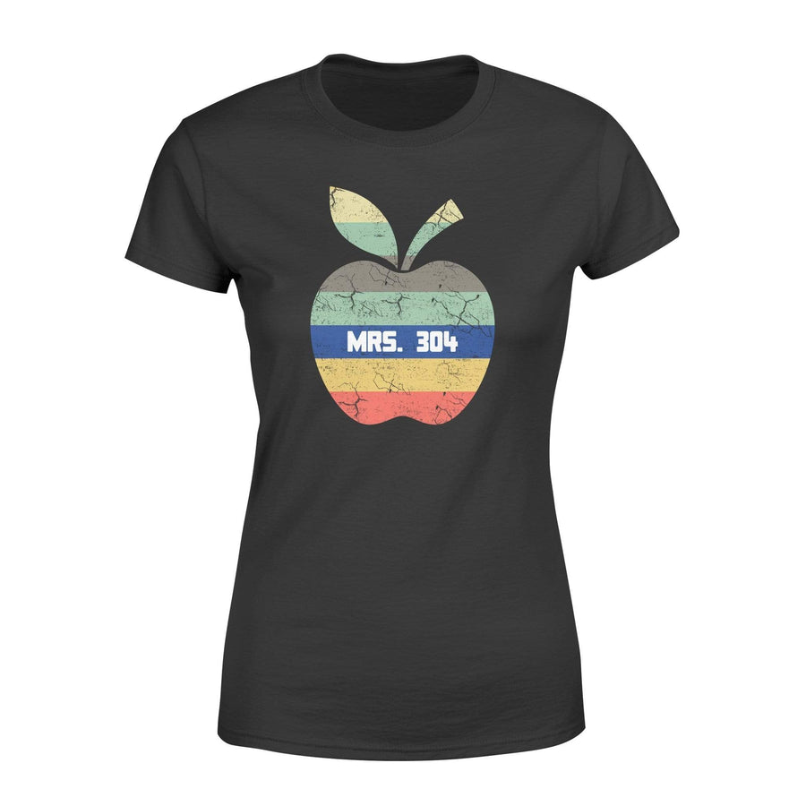 Apparel XS / Black Personalized Shirt - Vintage Graphic Apple Badge Number - Standard Women's T-shirt