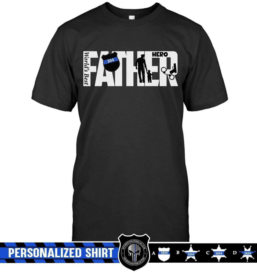 Apparel S / Black Personalized Shirt - World Best Hero Dad - DSAPP
