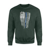 Apparel S / Forest Personalized Sweater - Distressed Flag - Thin Blue Line - Ver 2 - Standard Fleece Sweatshirt - DSAPP