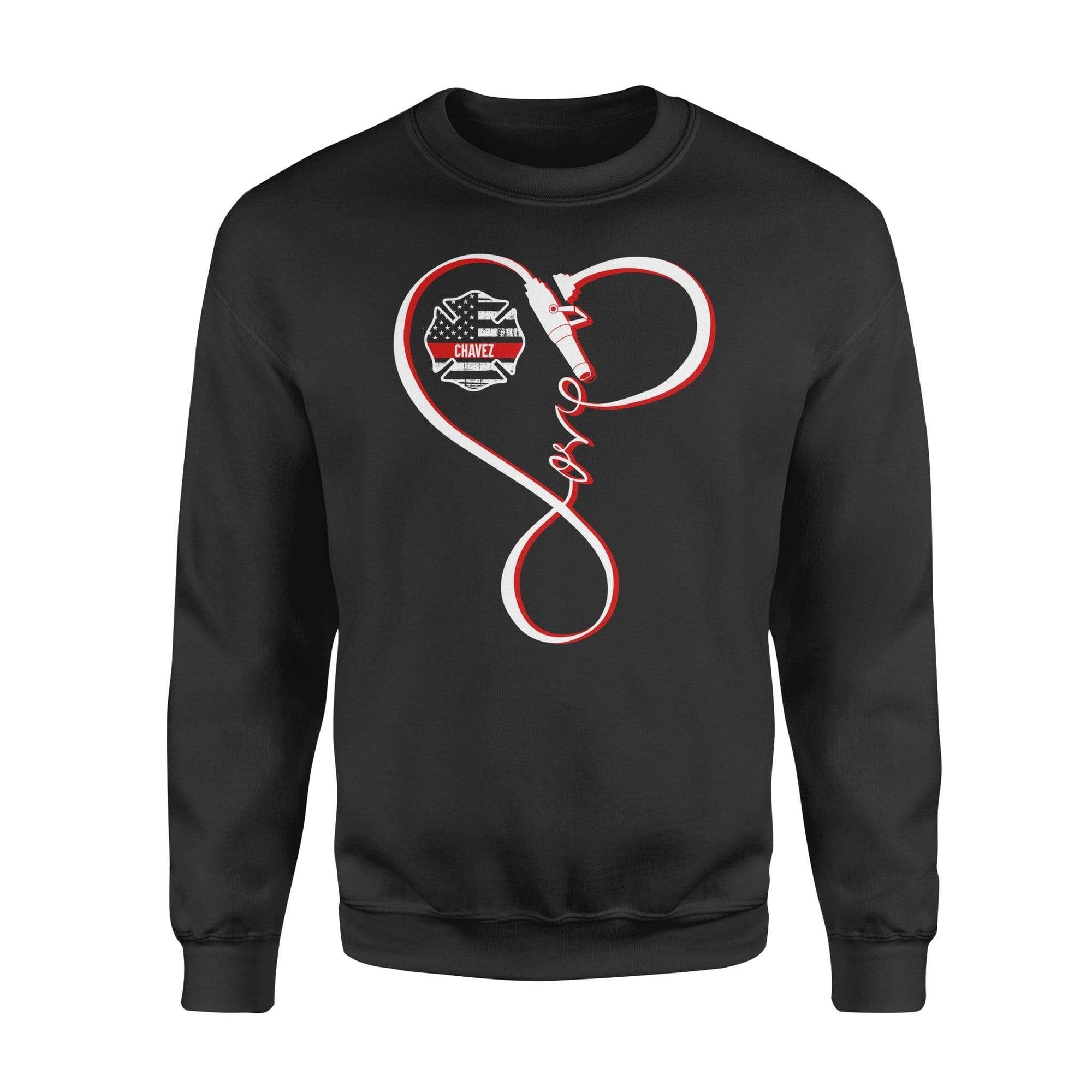 Apparel S / Black Personalized Sweater - Infinity Love Fire Hose - Standard Fleece Sweatshirt - DSAPP