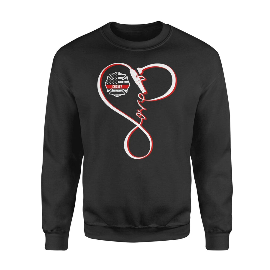 Apparel S / Black Personalized Sweater - Infinity Love Fire Hose - Standard Fleece Sweatshirt - DSAPP