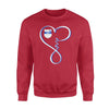 Apparel S / Red Personalized Sweater - Infinity Love - Police Badge - Standard Fleece Sweatshirt - DSAPP