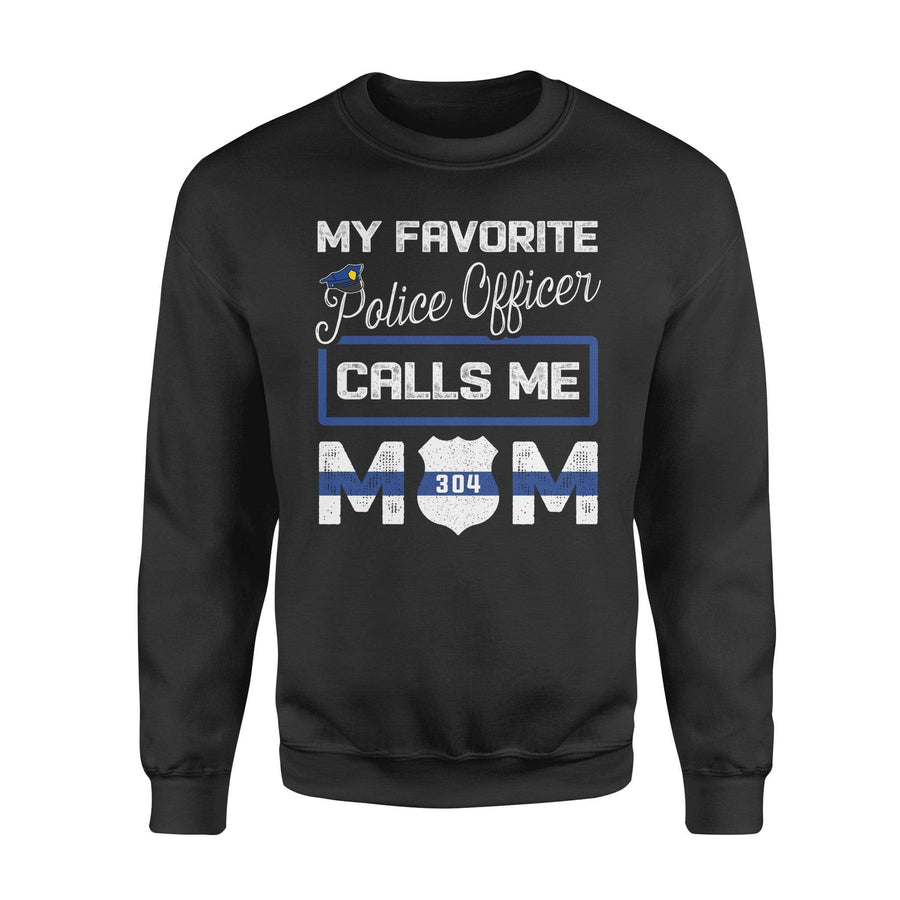 Apparel S / Black Personalized Sweater - My Favorite Police Officer Calls Me Mom - Standard Fleece Sweatshirt - DSAPP