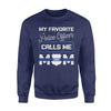 Apparel S / Navy Personalized Sweater - My Favorite Police Officer Calls Me Mom - Standard Fleece Sweatshirt - DSAPP
