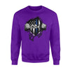 Apparel S / Purple Personalized Sweater - Tearing - Thin Blue Line Flag - Standard Fleece Sweatshirt - DSAPP