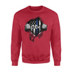 Apparel S / Red Personalized Sweater - Tearing - Thin Blue Line Flag - Standard Fleece Sweatshirt - DSAPP