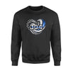 Apparel S / Black Personalized Sweater - Thin Blue Line Hurricane Heart - Standard Fleece Sweatshirt - DSAPP