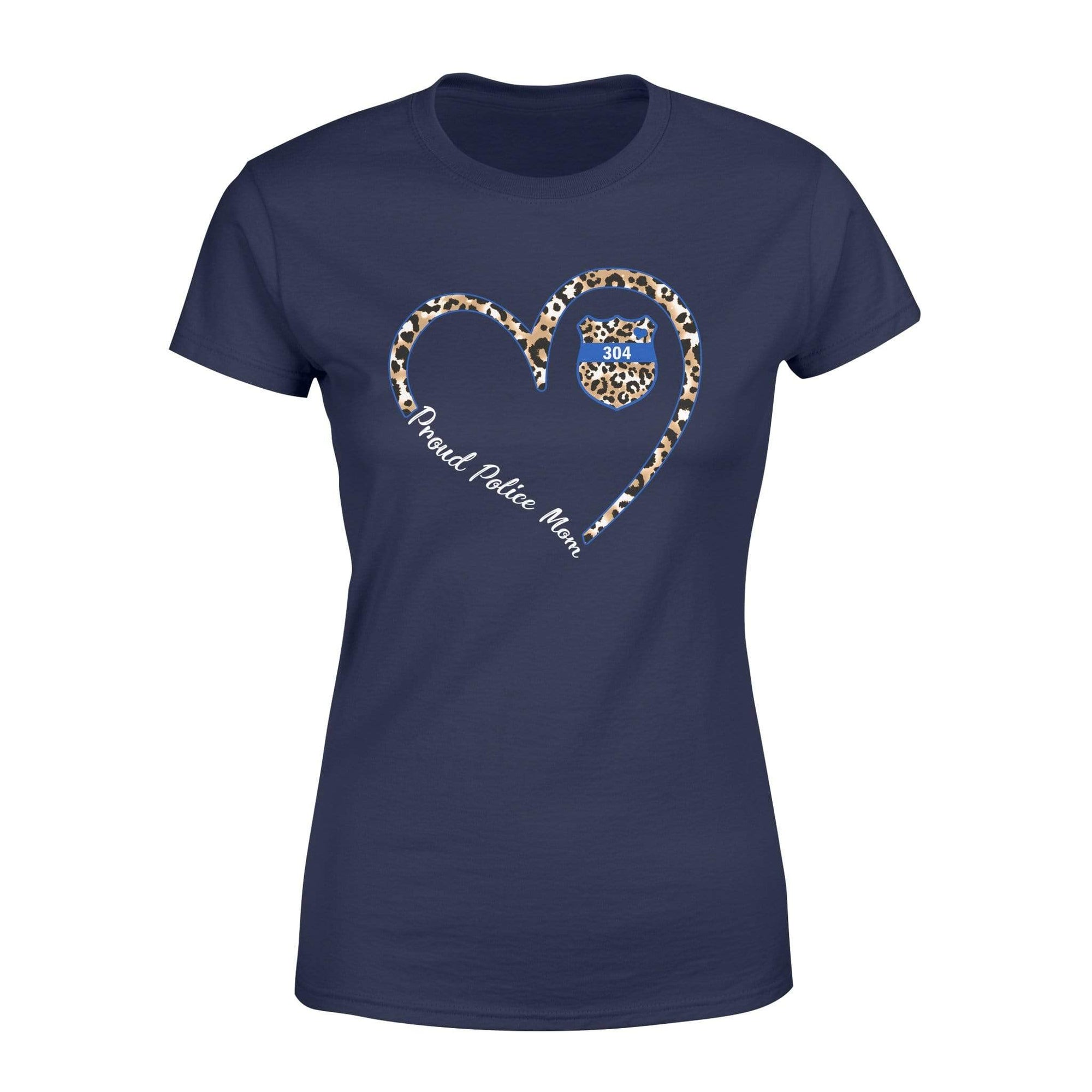 Apparel XS / Navy Personalized -TBL- Heart Leopard Stroke Shirt - Standard Women’s T-shirt - DSAPP
