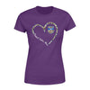 Apparel XS / Purple Personalized -TBL- Heart Leopard Stroke Shirt - Standard Women’s T-shirt - DSAPP