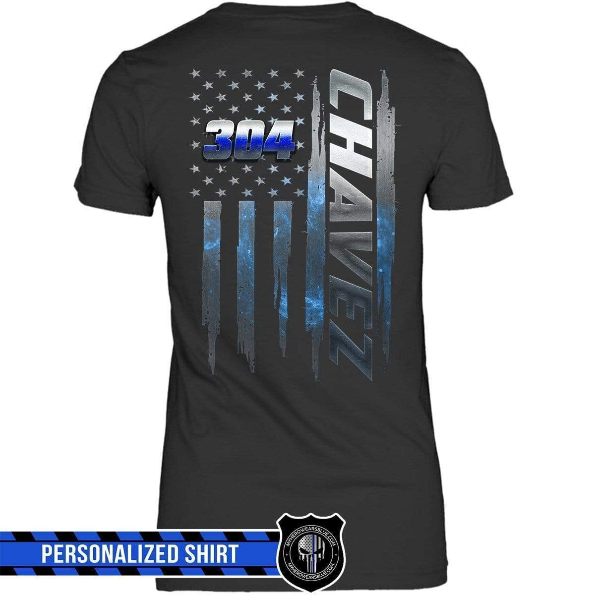 Apparel Perssonalized Shirt - Name Badge Number Flag - Police - DSAPP
