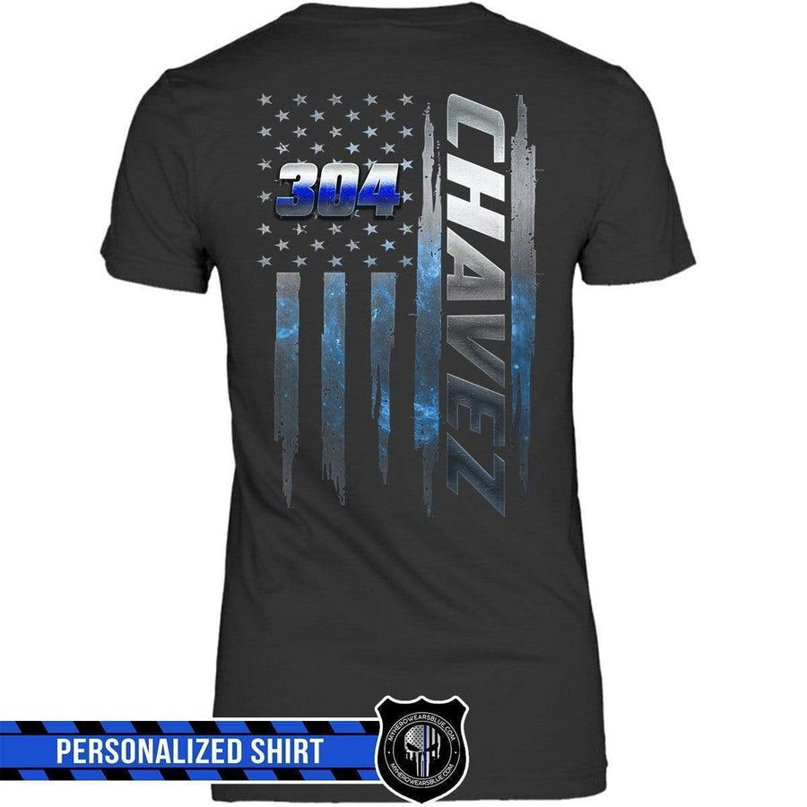Apparel Perssonalized Shirt - Name Badge Number Flag - Police - DSAPP