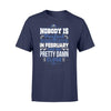 Apparel S / Navy Police - Birth Month - Nobody Is Perfect Shirt - February shirt - Standard T-shirt