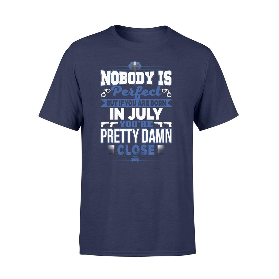 Apparel S / Navy Police - Birth Month - Nobody Is Perfect Shirt - July shirt - Standard T-shirt