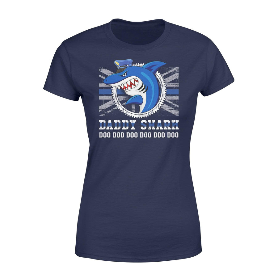 Apparel XS / Navy Police Daddy Shark UK Flag - Standard Women's T-shirt