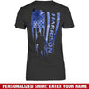 Apparel XS / Black Police Officer Name - Distressed Flag - Personalized Shirt - DSAPP