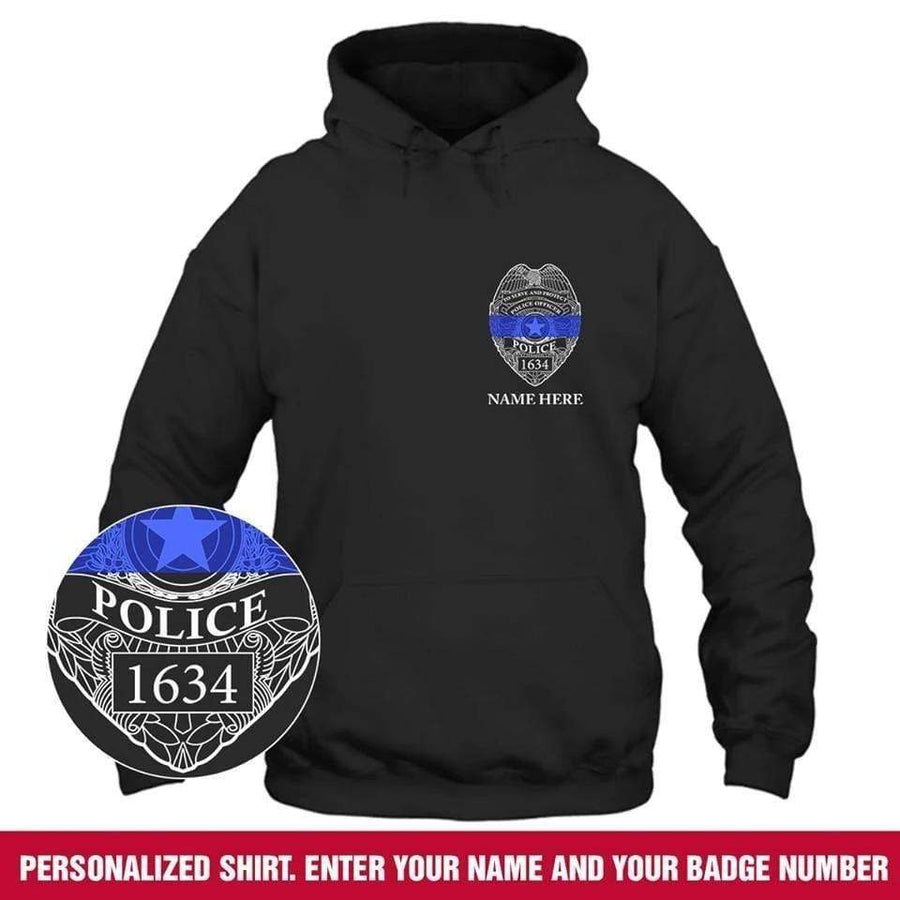 Apparel S / Black Police Officer Personalized Shirt - DSAPP