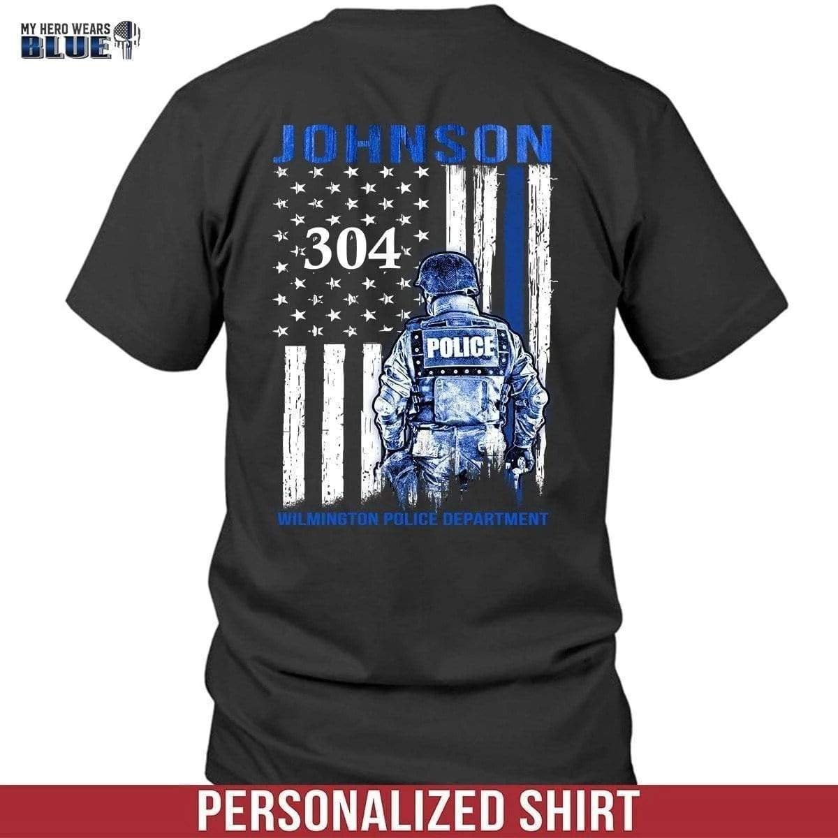 Apparel S / Black Police Officer Suit - Name and Department - Personalized Shirt - DSAPP