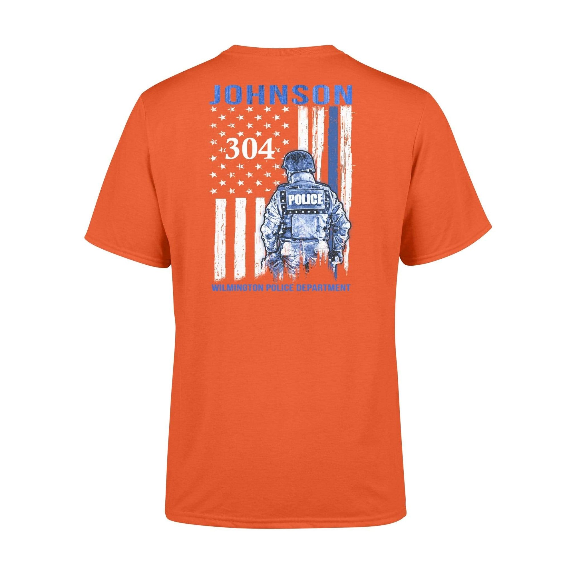 Apparel S / Orange Police Officer Suit - Name and Department - Personalized Shirt - Standard T-shirt - DSAPP